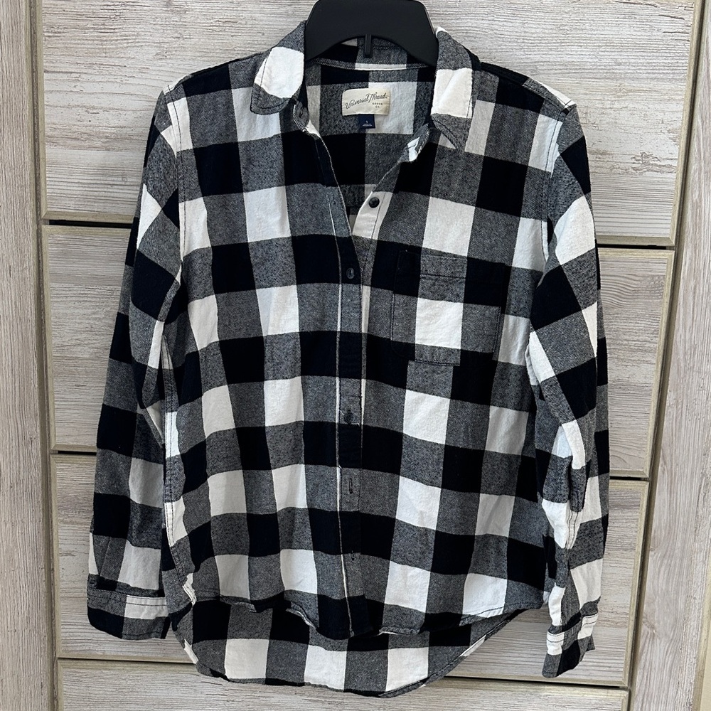 Black and White Checkered Women Shirt